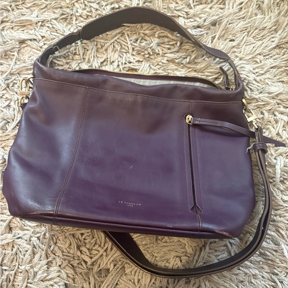 $595 Rare Le Tanneur Leather Shoulder Bag - Picture 2 of 9